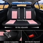 FLORICH Leather Car Seat Covers Full Set for Cars, SUVs & Trucks, Pink Black Front & Rear Automotive Seat Covers, Universal Fit for Toyota Honda Ford Jeep - Image 3