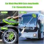 GreatCool 62 Car Wash Brush Kit Mitt Mop Sponge with Long Handle Chenille Microfiber Car Cleaning Brush Kit Supplies Car Washing Mop Kit Car Care of Scratch-Free Replacement Head for Car RV Truck - Image 5