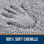 Buganda Bathroom Rugs 30x20, Quick Dry Machine Washable Chenille Bath Mats with Rubber Backing, Grey - Image 74