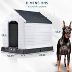 Waleaf Plastic Dog House Outdoor Indoor for Small Medium Larige Dogs,Waterproof Dog Houses with Elevated Floor and Air Vents,Durable Ventilate & Easy Clean and Assemble - Image 4