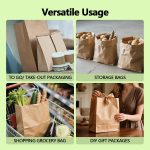 100 Pack Paper Kraft Paper Bags,Heavy Duty Large Grocery Brown Bag,14x10.5x6.5 Inch Bags for Storage,Take out,Shopping,Sacks - Image 24