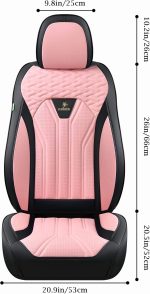 FLORICH Leather Car Seat Covers Full Set for Cars, SUVs & Trucks, Pink Black Front & Rear Automotive Seat Covers, Universal Fit for Toyota Honda Ford Jeep - Image 7