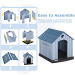 Waleaf Plastic Dog House Outdoor Indoor for Small Medium Larige Dogs,Waterproof Dog Houses with Elevated Floor and Air Vents,Durable Ventilate & Easy Clean and Assemble - Image 13