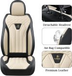 FLORICH Leather Car Seat Covers Full Set for Cars, SUVs & Trucks, Pink Black Front & Rear Automotive Seat Covers, Universal Fit for Toyota Honda Ford Jeep - Image 40