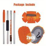 GreatCool 62 Car Wash Brush Kit Mitt Mop Sponge with Long Handle Chenille Microfiber Car Cleaning Brush Kit Supplies Car Washing Mop Kit Car Care of Scratch-Free Replacement Head for Car RV Truck - Image 24