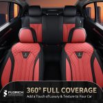 FLORICH Leather Car Seat Covers Full Set for Cars, SUVs & Trucks, Pink Black Front & Rear Automotive Seat Covers, Universal Fit for Toyota Honda Ford Jeep - Image 78