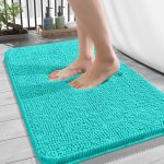 Buganda Bathroom Rugs 30x20, Quick Dry Machine Washable Chenille Bath Mats with Rubber Backing, Grey - Image 96
