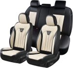 FLORICH Leather Car Seat Covers Full Set for Cars, SUVs & Trucks, Pink Black Front & Rear Automotive Seat Covers, Universal Fit for Toyota Honda Ford Jeep - Image 35