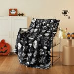 Way To Celebrate Halloween Jack-O'-Lantern Plush Oversized Couch Throw Blanket, Cream and Orange, 50 x 72 in - Image 16