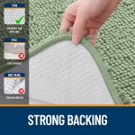 Buganda Bathroom Rugs 30x20, Quick Dry Machine Washable Chenille Bath Mats with Rubber Backing, Grey - Image 86
