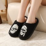 BERANMEY Halloween Slippers for Women Perfect Soft Plush Comfy Warm Slip-On Cute Womens Slippers Indoor Fluffy House Slippers for Women and Men Non-slip Fuzzy Flat Slides - Image 129