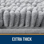 Buganda Bathroom Rugs 30x20, Quick Dry Machine Washable Chenille Bath Mats with Rubber Backing, Grey - Image 4