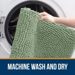 Buganda Bathroom Rugs 30x20, Quick Dry Machine Washable Chenille Bath Mats with Rubber Backing, Grey - Image 85