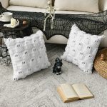 Sm:)e Embroidered Goost Plush Faux Fur Jacquard Halloween Throw Pillow Cover 18x18 Inch White, Set of 2 Silky Soft Cushion Case for Sofa Couch - Image 11