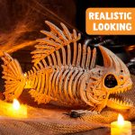 Joyfy Halloween Skeleton Fish Skeleton Halloween Decor,Plastic Skeleton with LED Eye for Halloween Decoration Outdoor Haunted House Party - Image 17