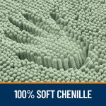 Buganda Bathroom Rugs 30x20, Quick Dry Machine Washable Chenille Bath Mats with Rubber Backing, Grey - Image 82
