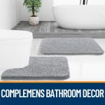 Buganda Bathroom Rugs 30x20, Quick Dry Machine Washable Chenille Bath Mats with Rubber Backing, Grey - Image 79
